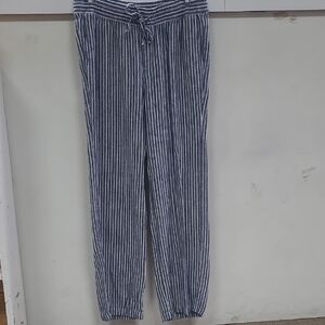 Old Navy Blue Straight Leg Pants with Elastic Waistband